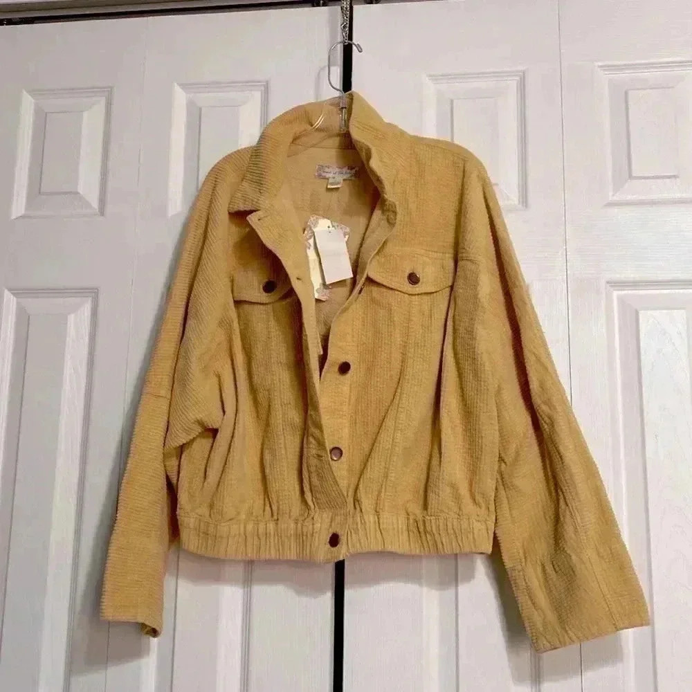 Band of the free tan cotton cordury jacket coat